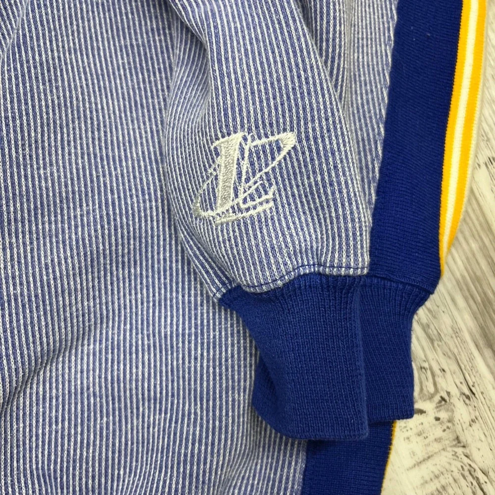 90s Vintage Logo Athletic NFL Pro Line St‎ Louis Rams Striped Sweatshirt Mens L